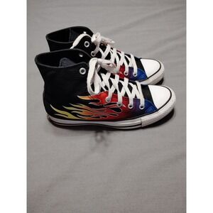 Converse Chuck Taylor Kids 4.5 Flame High‎ Top Preppy Skater Artsy Boho Sneakers